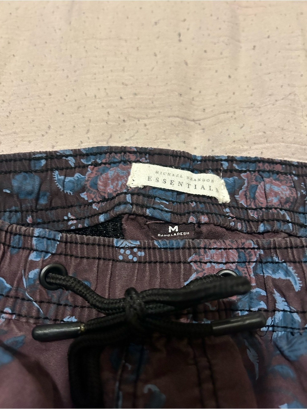 Michael Brandon Brown Floral Swim Shorts with Teal Accents - Picture 10 of 10